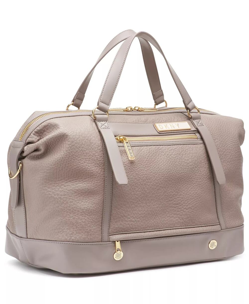 DKNY Rapture Weekender Boarding Bag in Taupe Faux Leather